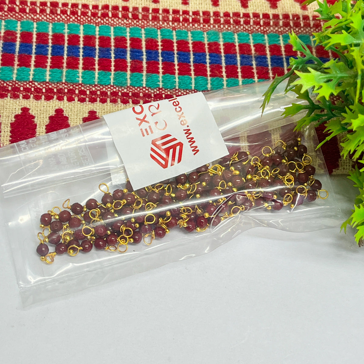 3mm Round Maroon Color Pearl Loreal Charms for making Jewellery - (Pack of 10g - 200-250Pcs)