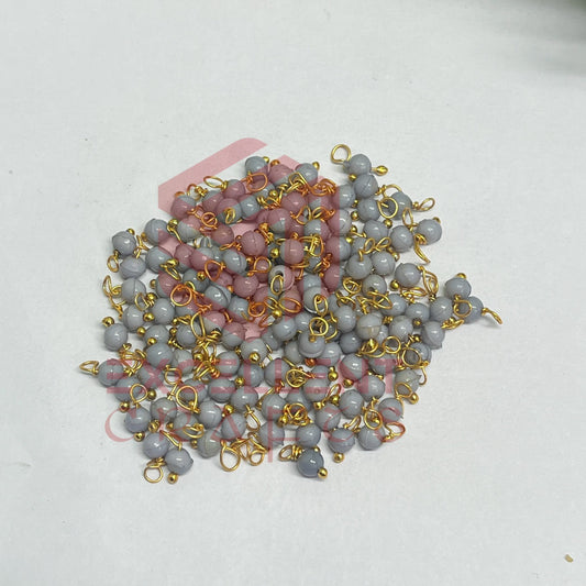 3mm Round Grey Color Pearl Loreal Charms for making Jewellery - (Pack of 10g - 200-250Pcs)