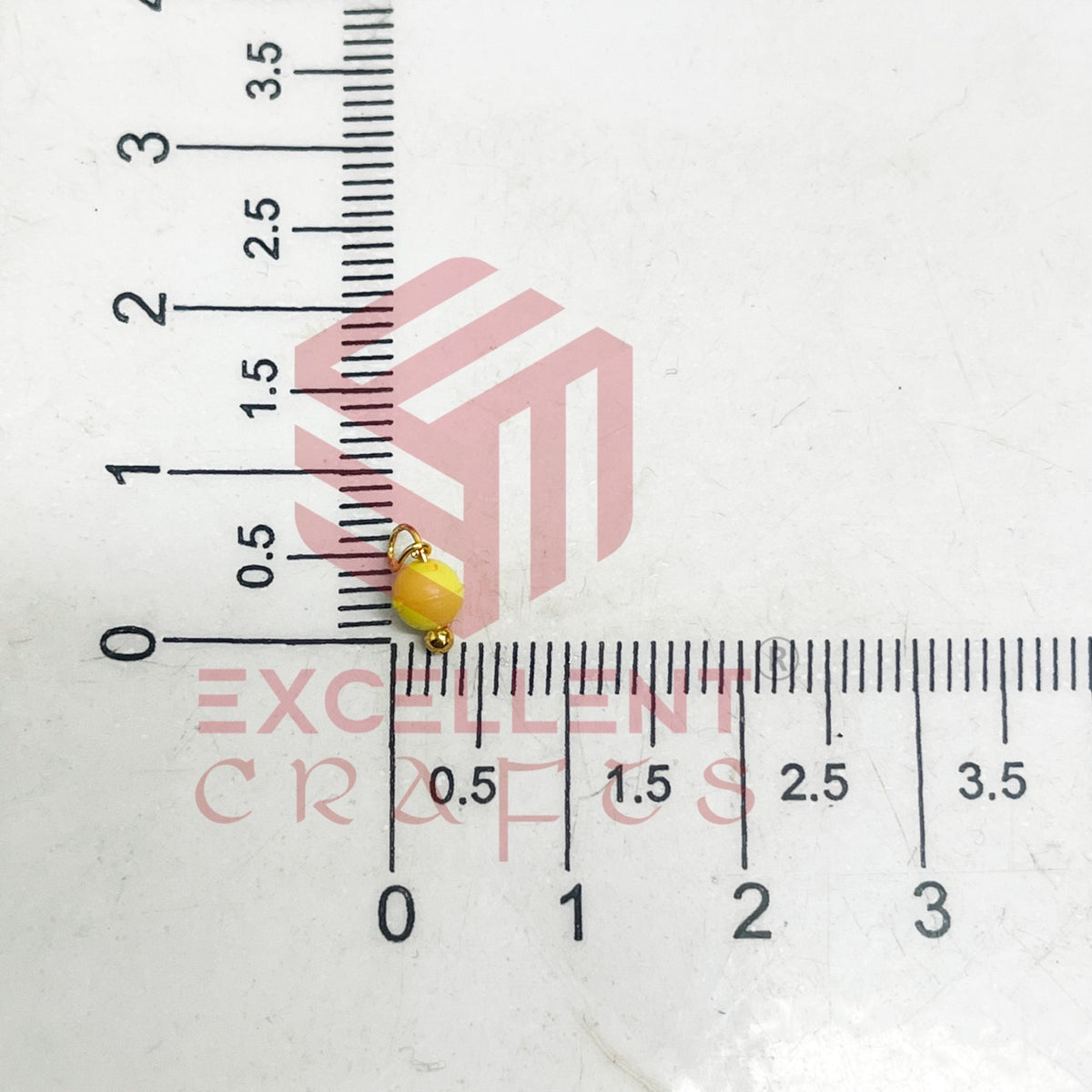 3mm Round Lemon Yellow Color Pearl Loreal Charms for making Jewellery - (Pack of 10g - 200-250Pcs)