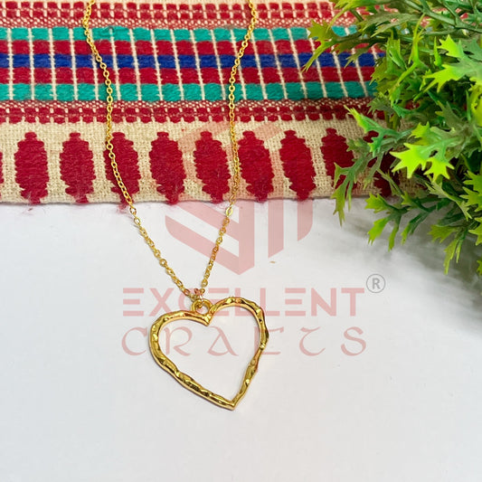 Heart Textured Pendant with Chain
