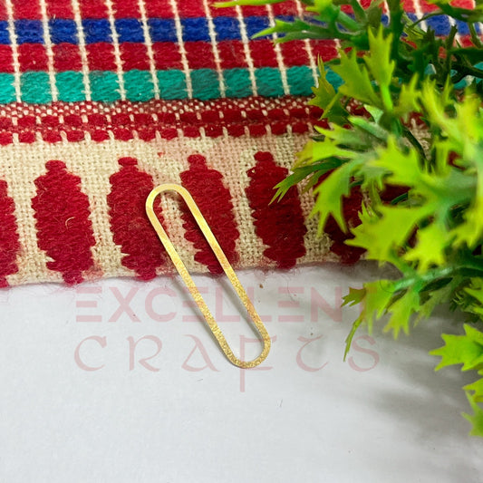 7x30mm Curve Rectangle Shape Brass Frame - Gold