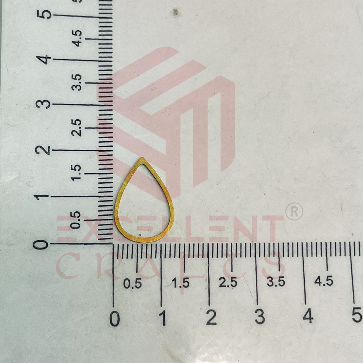 13x19mm Drop Shape Brass Frame - Gold