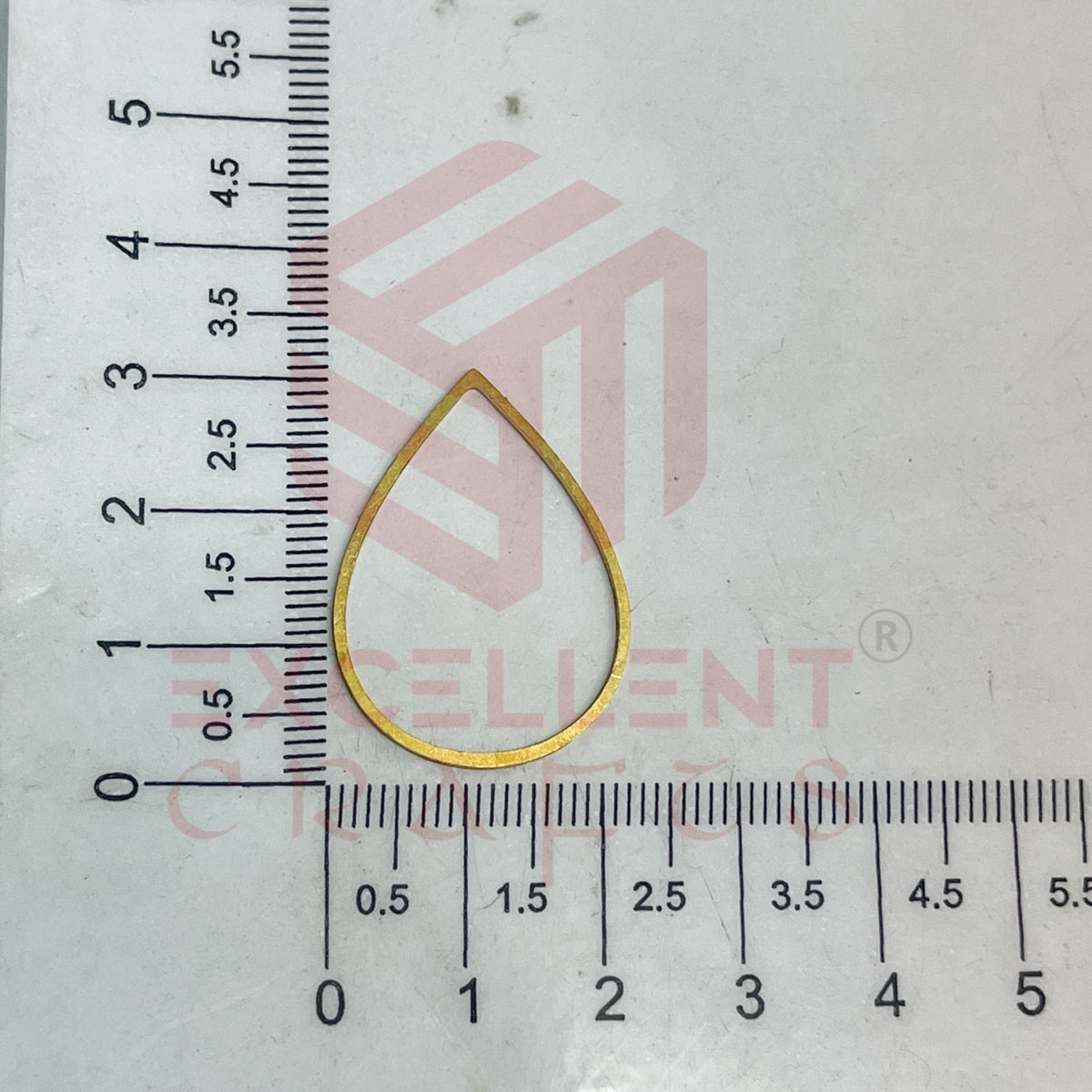 22x32mm Drop Shape Brass Frame - Gold