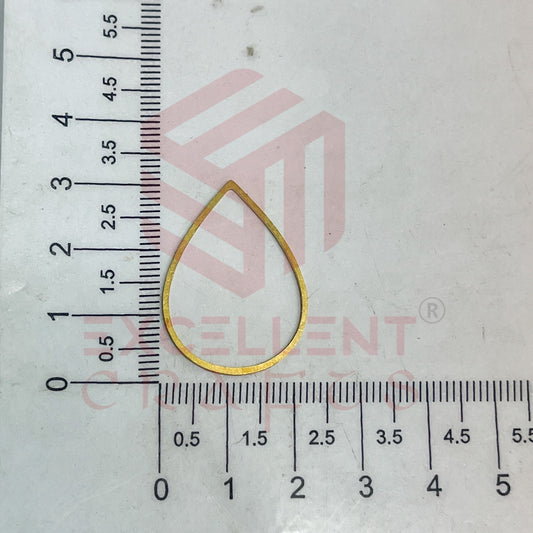 22x32mm Drop Shape Brass Frame - Gold