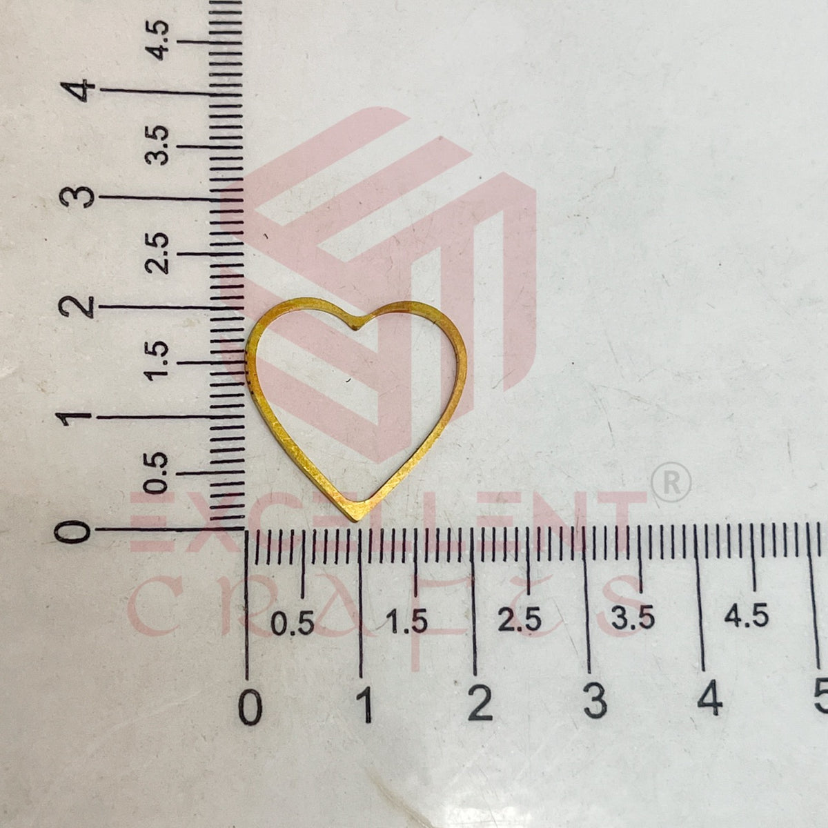 20mm Heart Shape Brass Frame - Gold