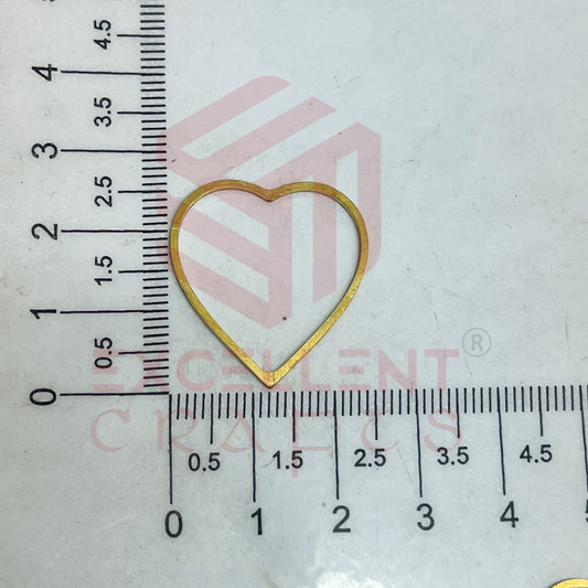 25mm Heart Shape Brass Frame - Gold