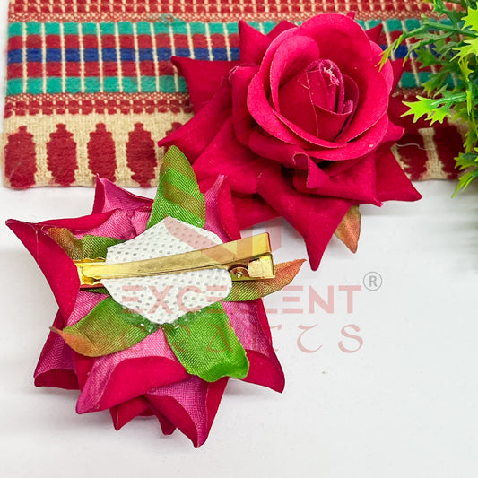 Hair Clip Artificial Flowers-HC-HA-7cm-10 (2pc Pack)