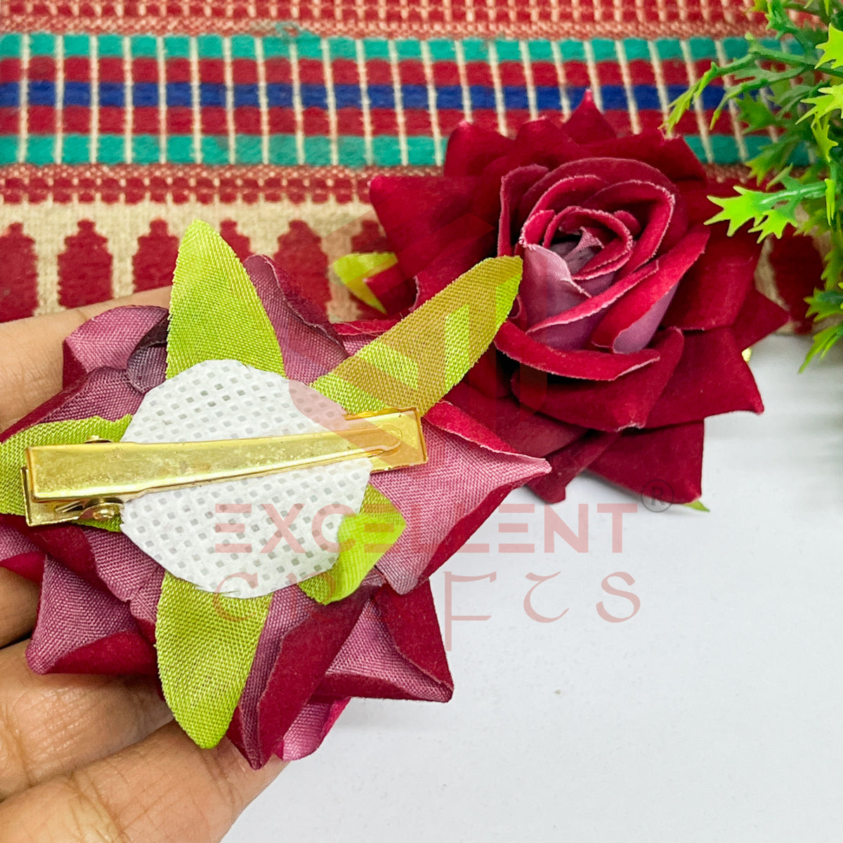 Hair Clip Artificial Flowers-HC-HA-7cm-13 (2pc Pack)