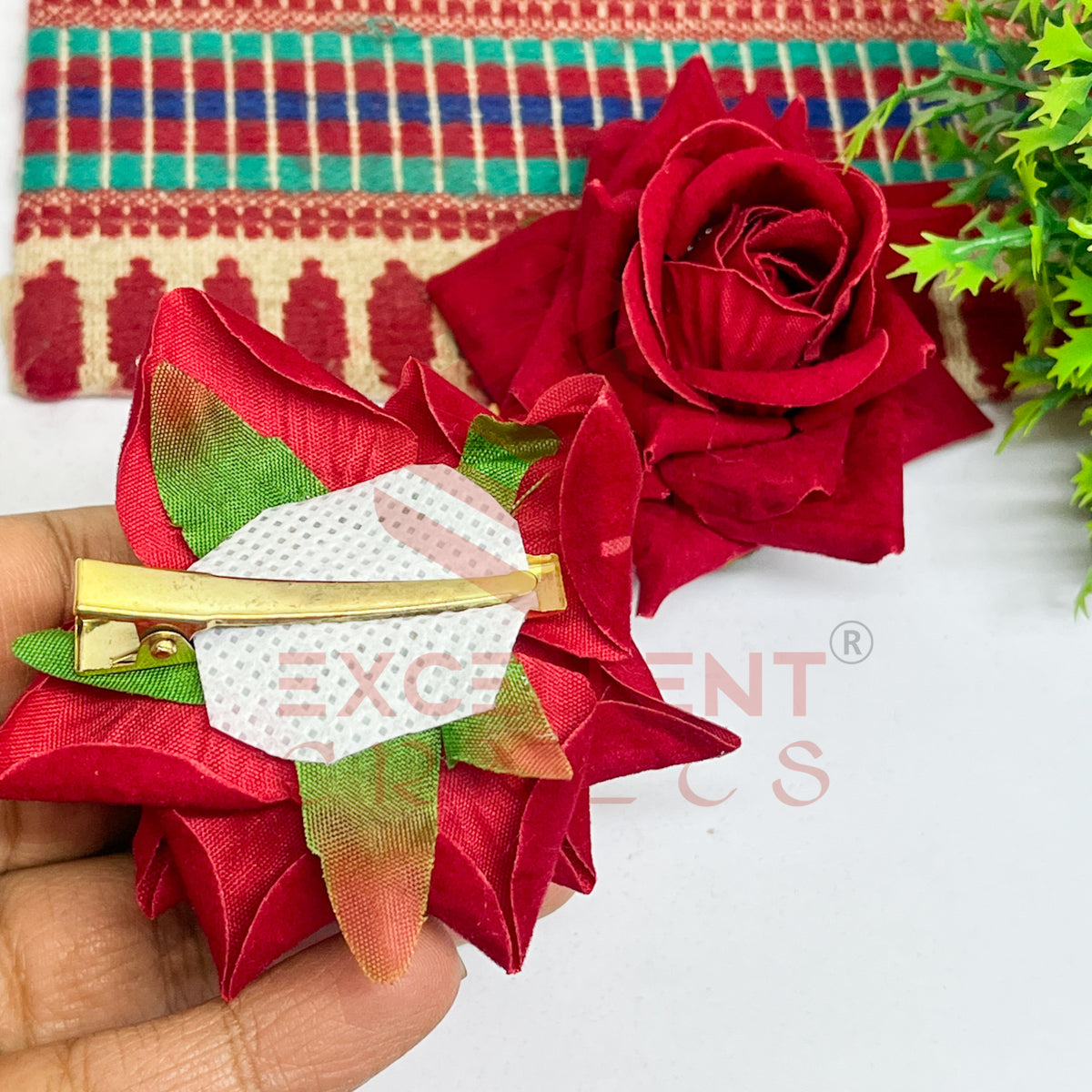 Hair Clip Artificial Flowers-HC-HA-7cm-16 (2pc Pack)