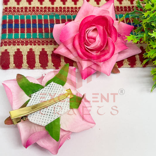 Hair Clip Artificial Flowers-HC-HA-7cm-6 (2pc Pack)