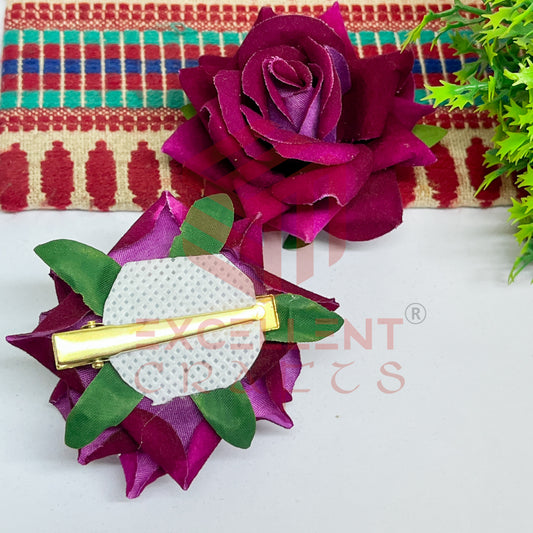 Hair Clip Artificial Flowers-HC-HA-7cm-8 (2pc Pack)