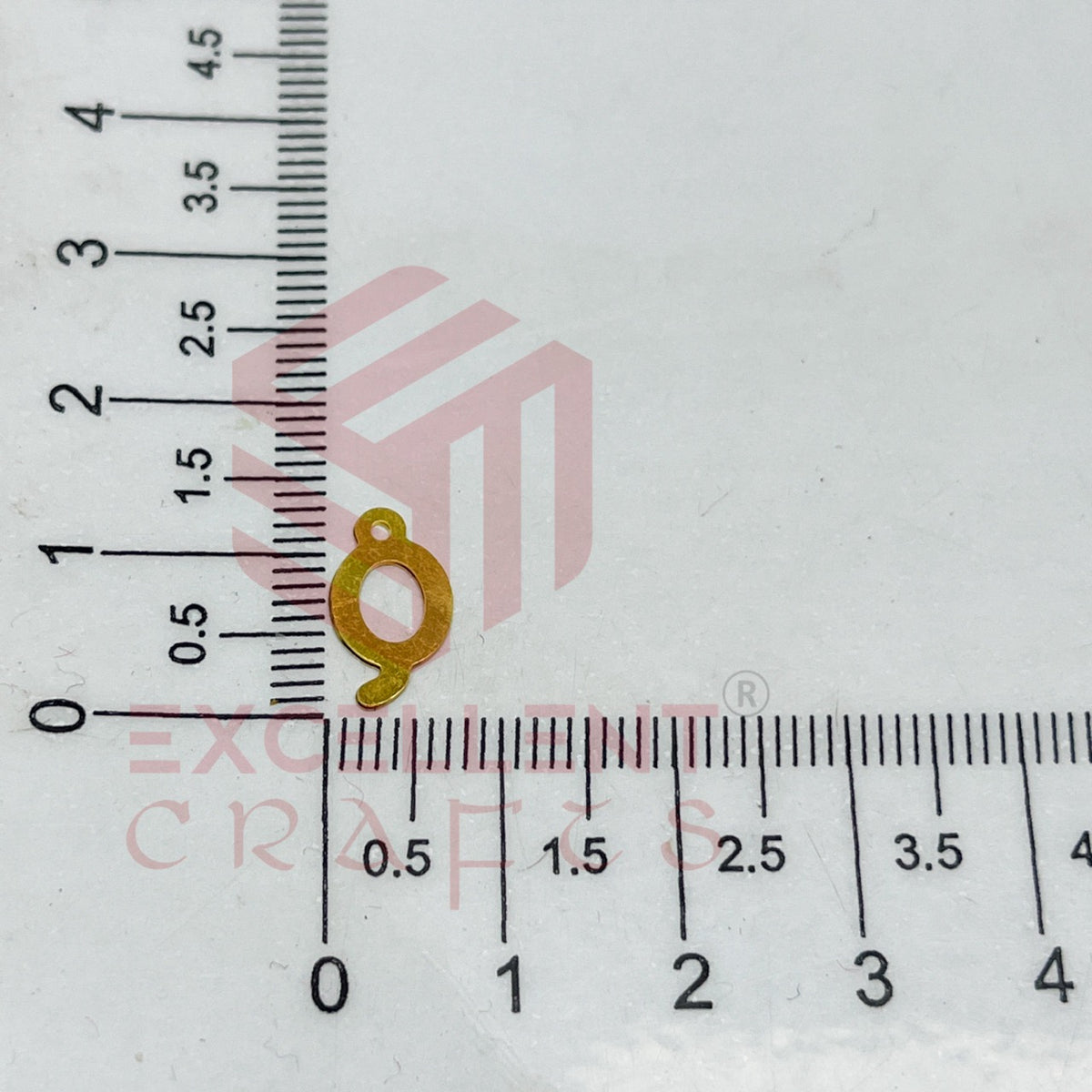 12mm Raw Brass Alphabet Charms - Letter Q