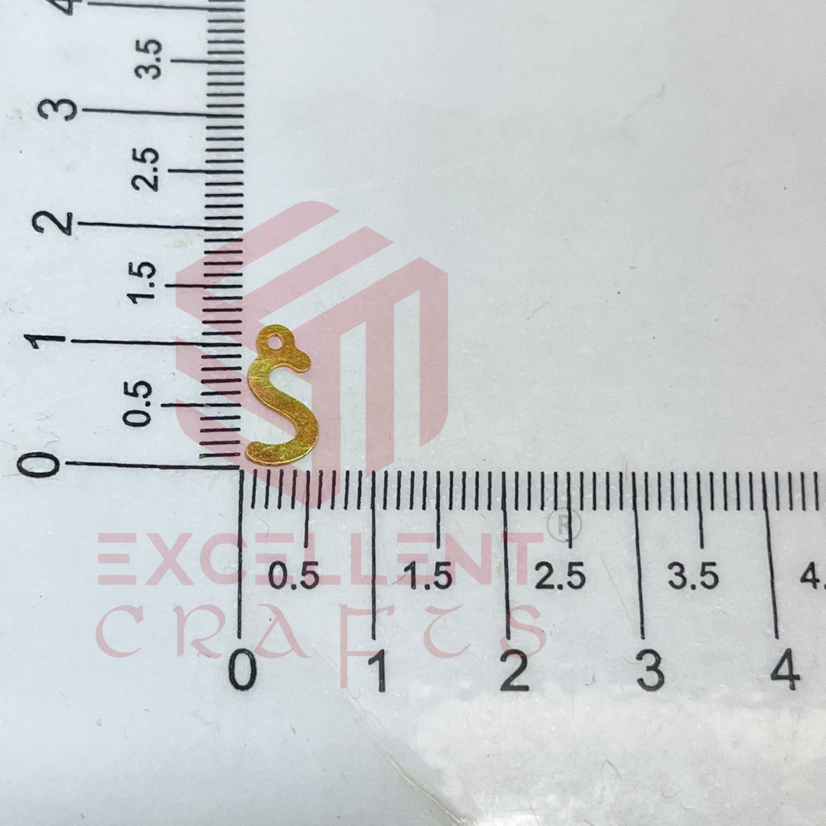 12mm Raw Brass Alphabet Charms - Letter S