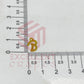 12mm Raw Brass Alphabet Charms - Letter B