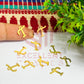 12mm Raw Brass Alphabet Charms - Letter T