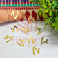 12mm Raw Brass Alphabet Charms - Letter V
