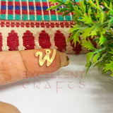 12mm Raw Brass Alphabet Charms - Letter W