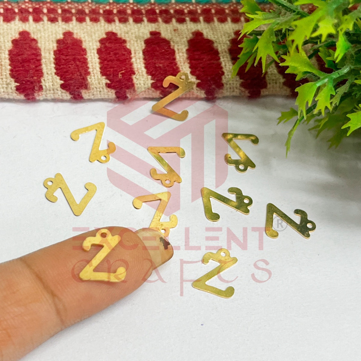12mm Raw Brass Alphabet Charms - Letter Z