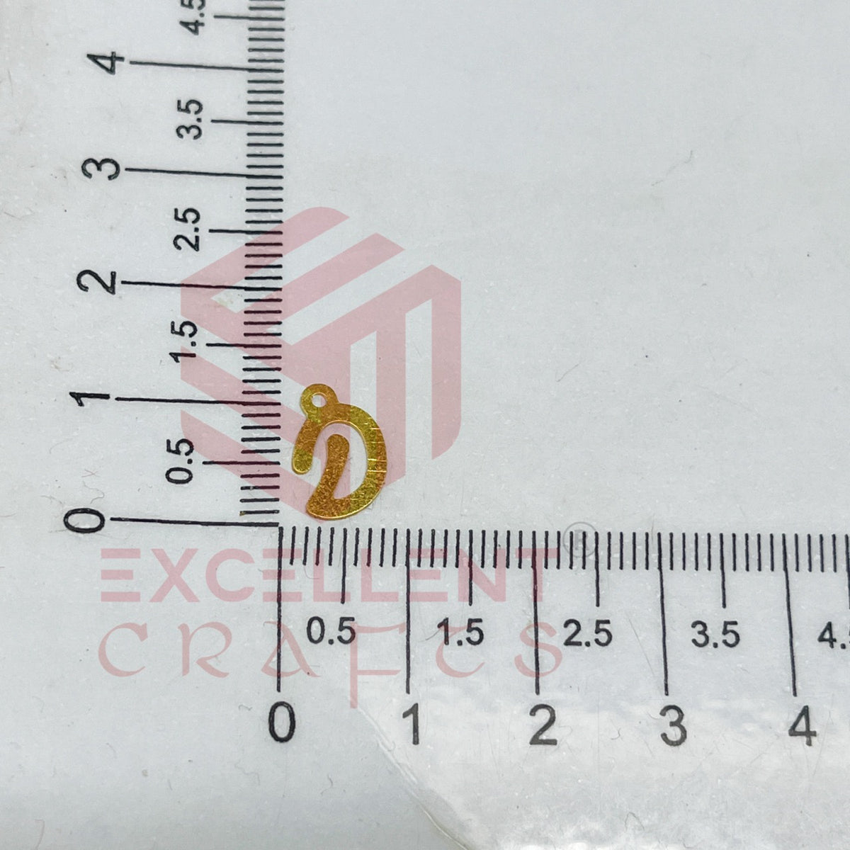 12mm Raw Brass Alphabet Charms - Letter D