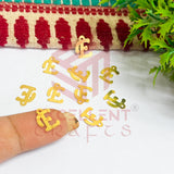 12mm Raw Brass Alphabet Charms - Letter E