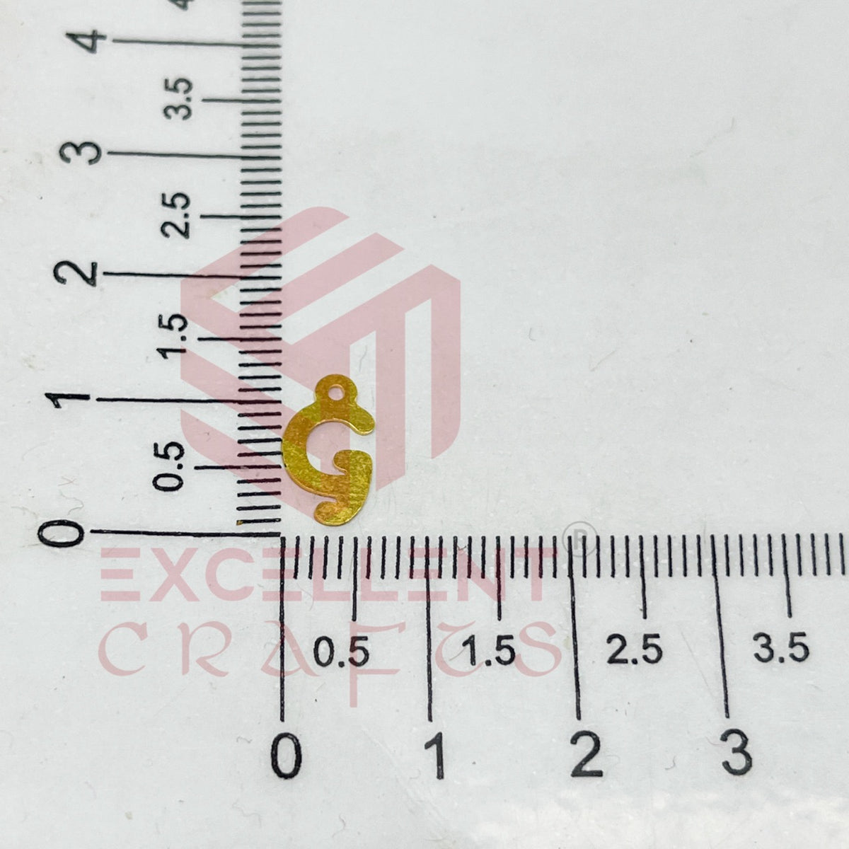 12mm Raw Brass Alphabet Charms - Letter G
