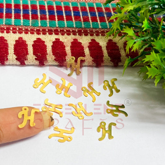 12mm Raw Brass Alphabet Charms - Letter H