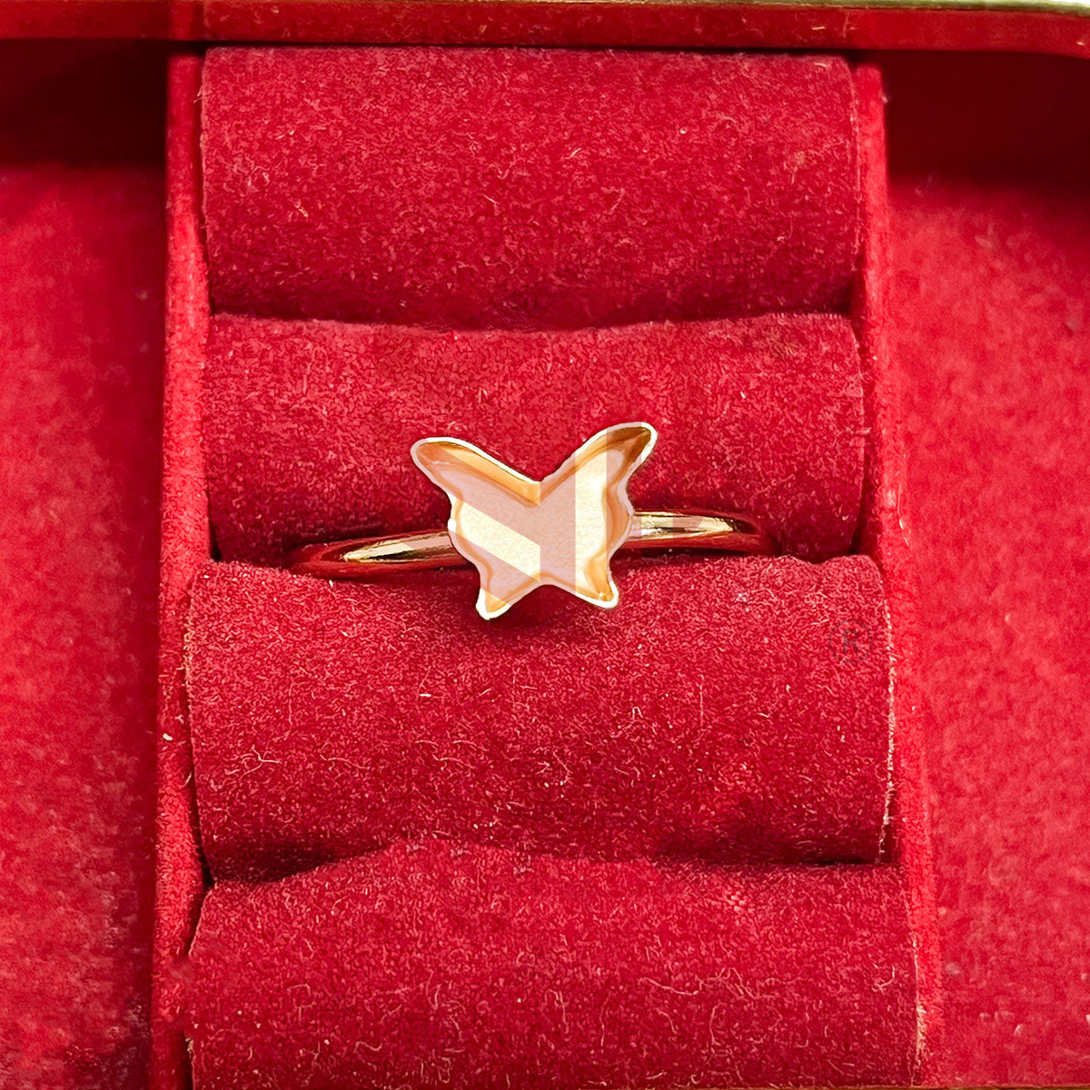 6mm Butterfly Cabochon Adjustable Brass Finger Ring