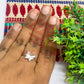 8mm Butterfly Cabochon Adjustable Brass Finger Ring