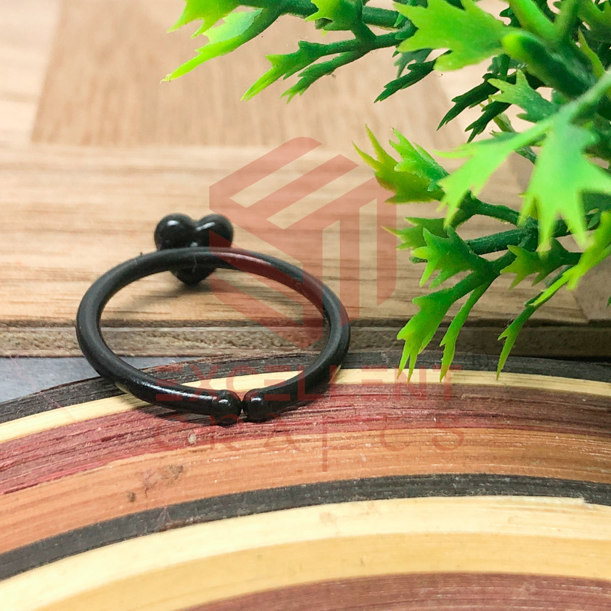 4mm Heart Cabochon Finger Ring- 1 Pc