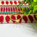 4mm Heart Cabochon Finger Ring- 1 Pc