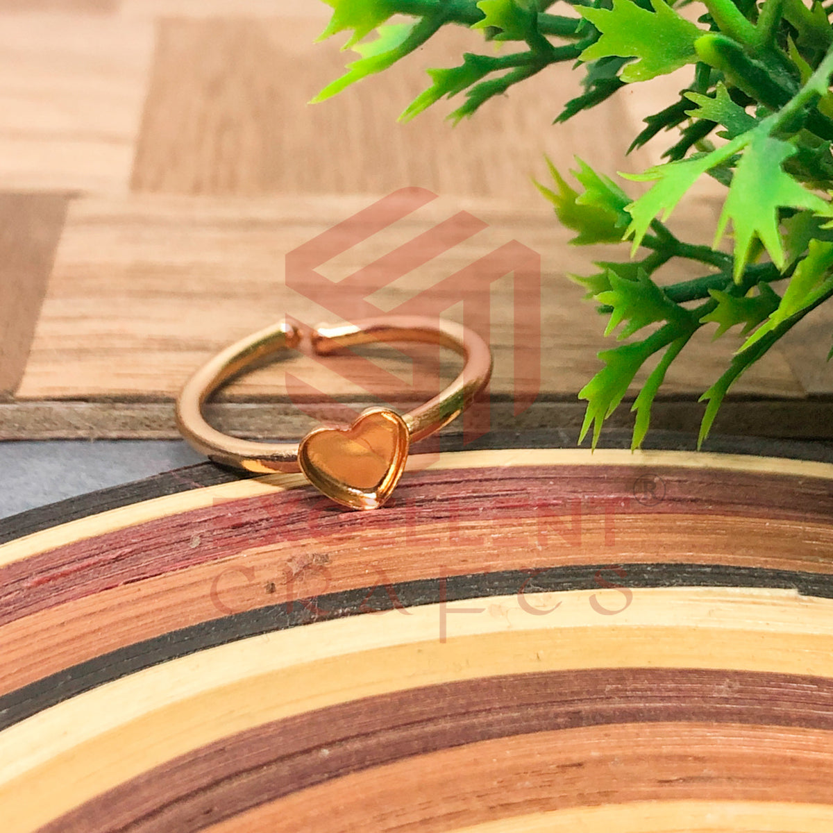 4mm Heart Cabochon Finger Ring- 1 Pc