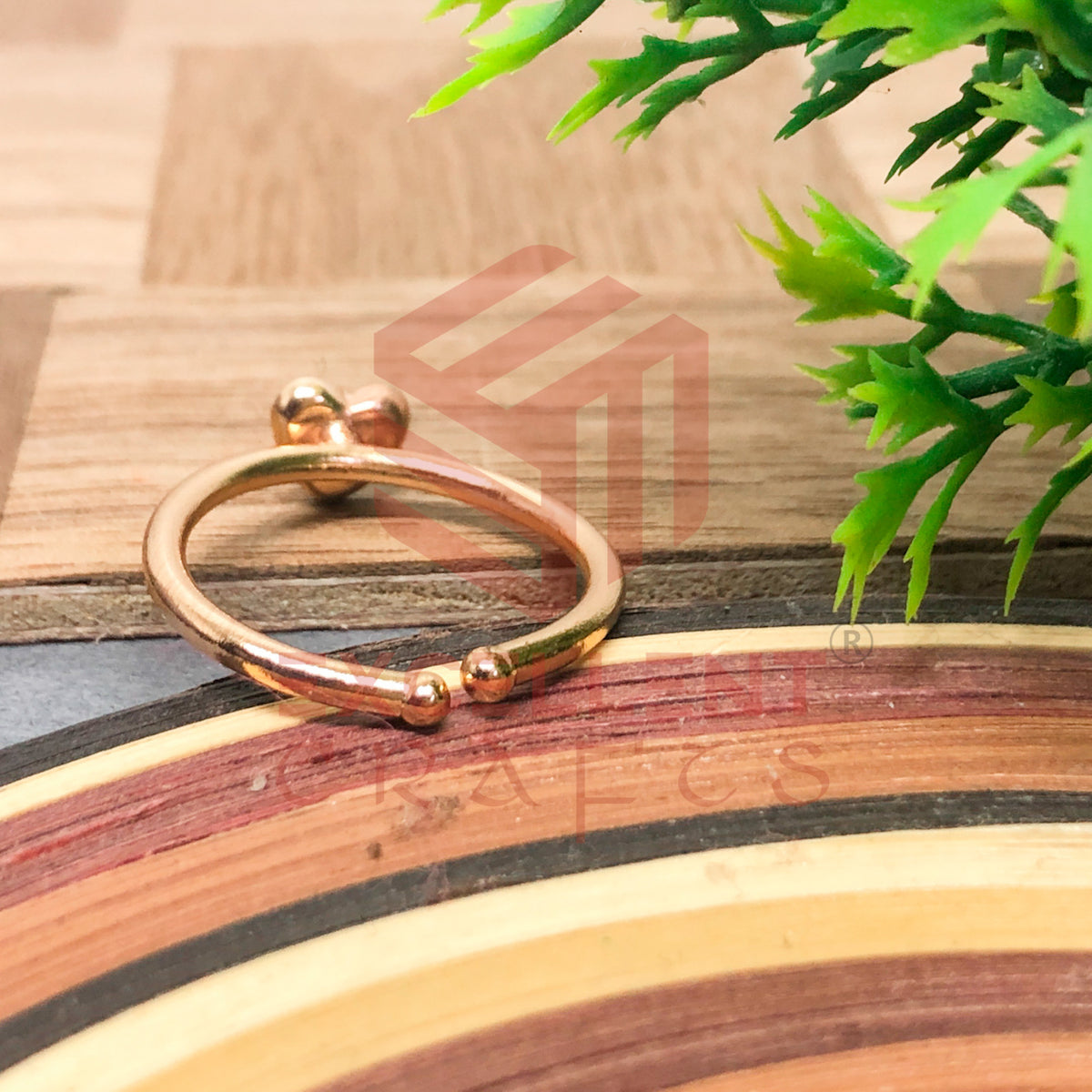 4mm Heart Cabochon Finger Ring- 1 Pc