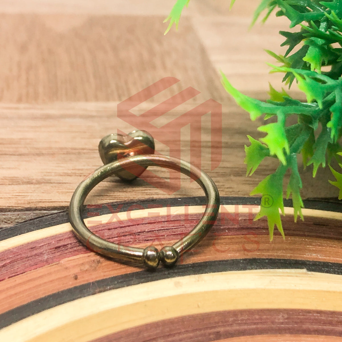 6mm Heart Cabochon Finger Ring- 1 Pc