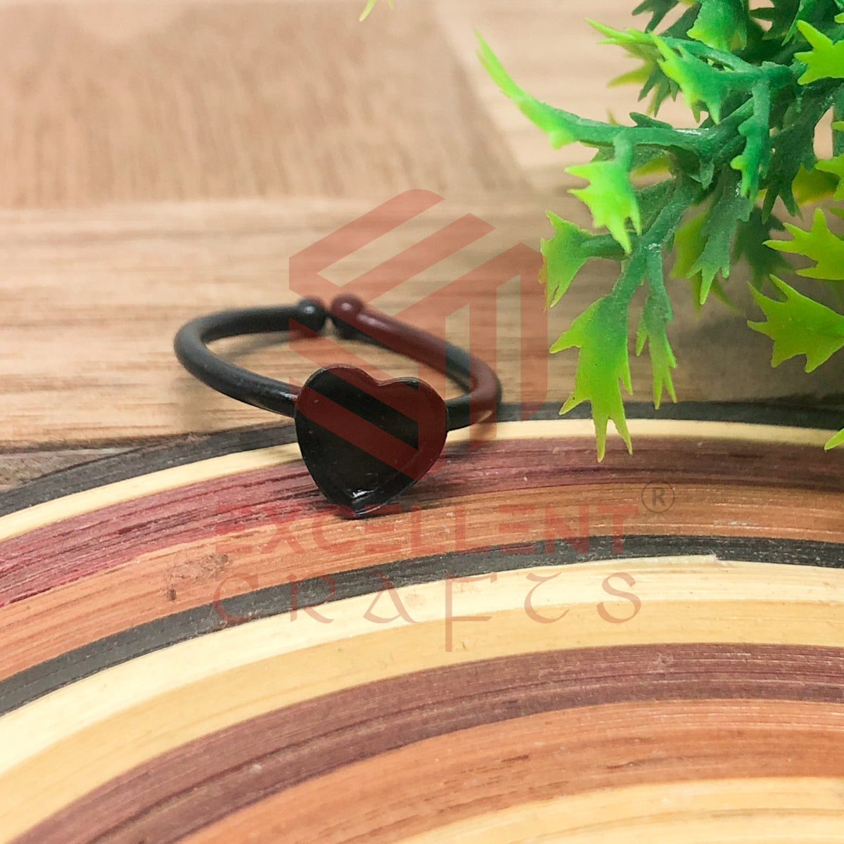 6mm Heart Cabochon Finger Ring- 1 Pc