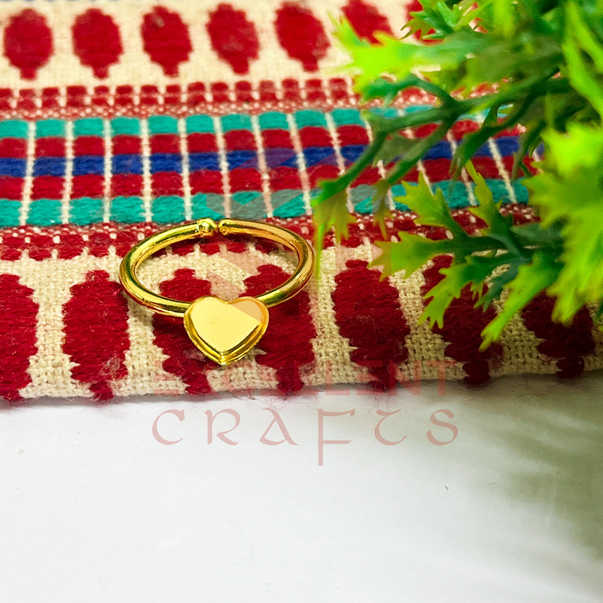 6mm Heart Cabochon Finger Ring- 1 Pc