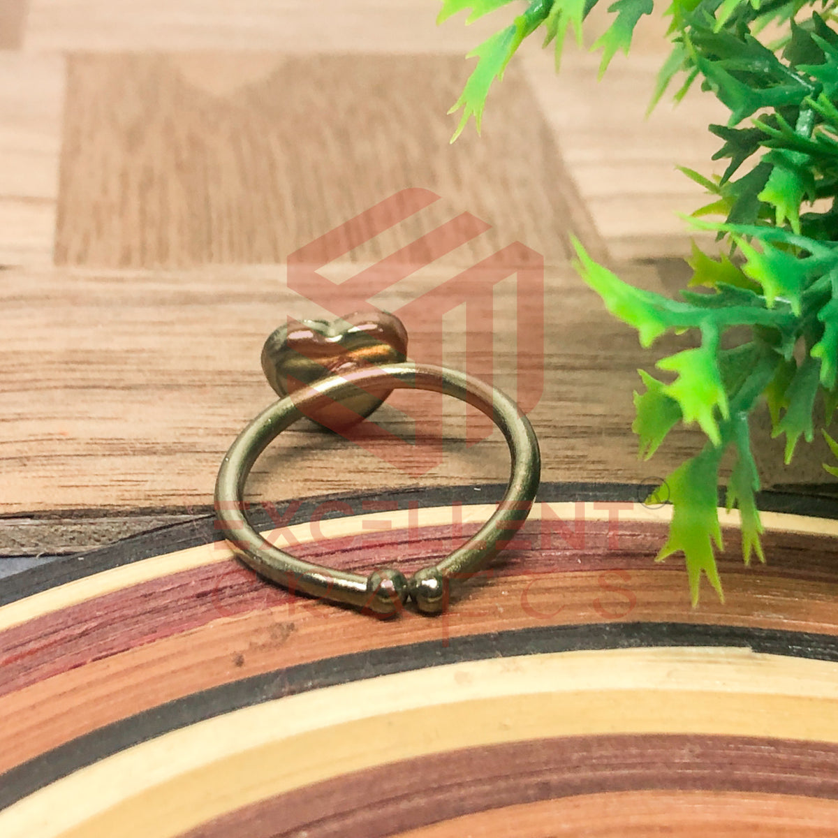 8mm Heart Cabochon Finger Ring- 1 Pc