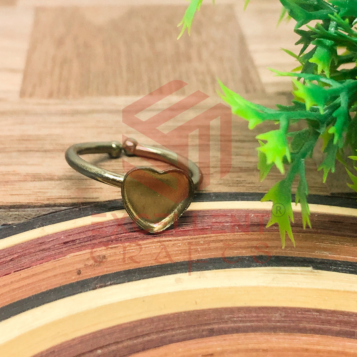 8mm Heart Cabochon Finger Ring- 1 Pc