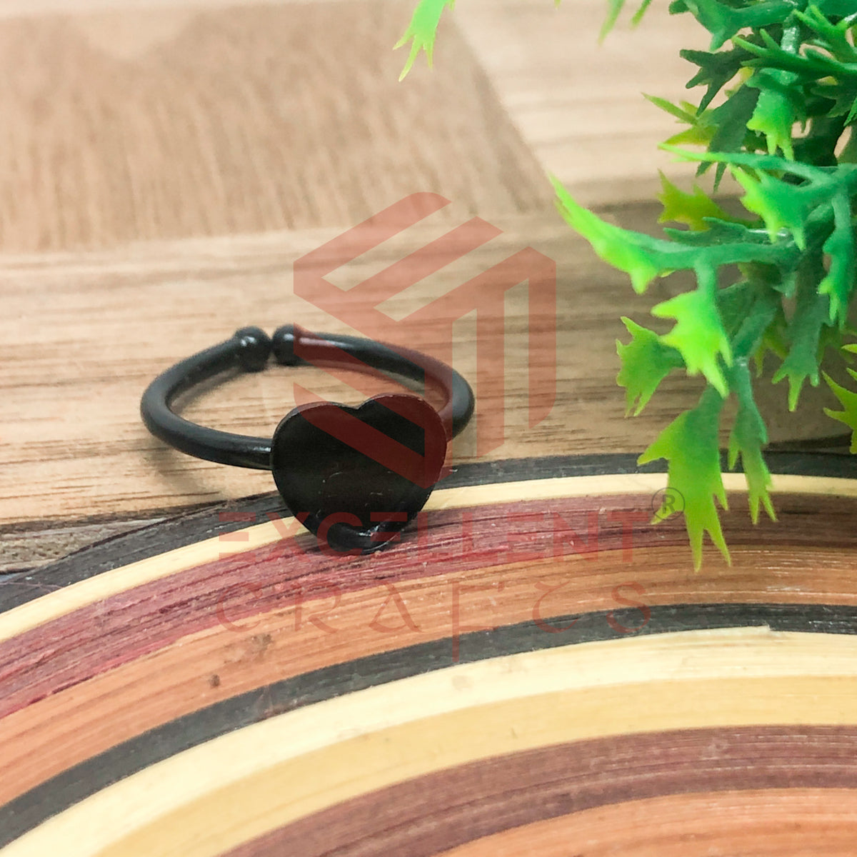 8mm Heart Cabochon Finger Ring- 1 Pc