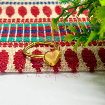 8mm Heart Cabochon Finger Ring- 1 Pc