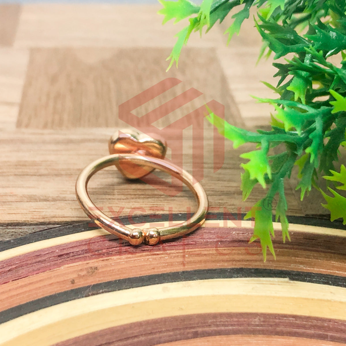 8mm Heart Cabochon Finger Ring- 1 Pc