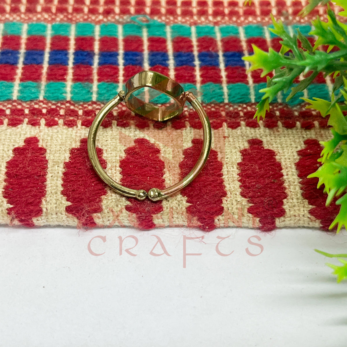 10x20mm Eye Shape Brass Finger Ring