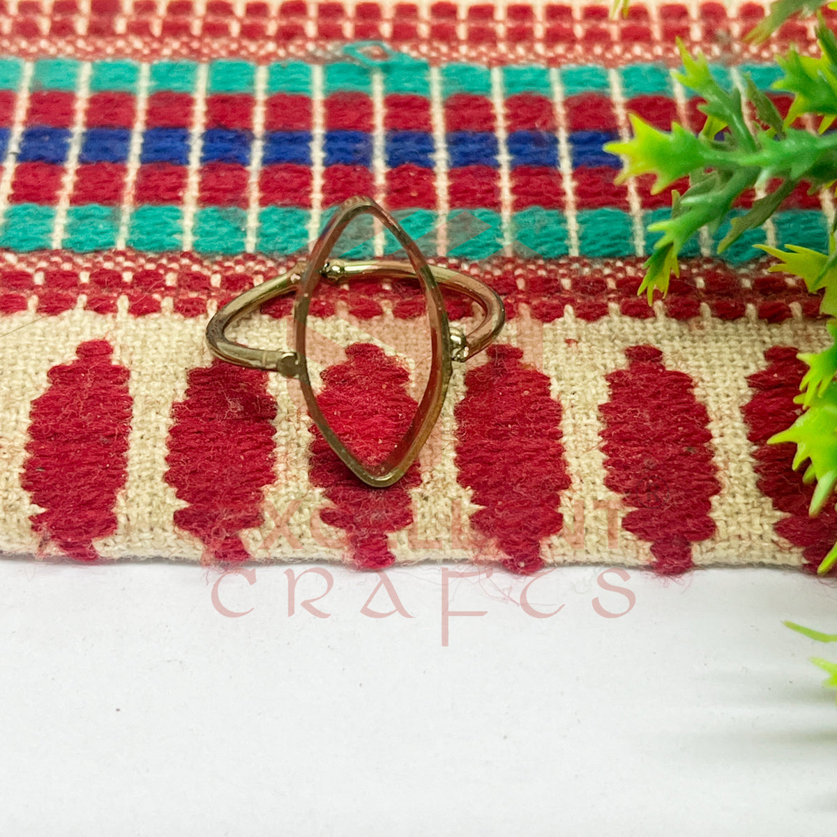 10x20mm Eye Shape Brass Finger Ring
