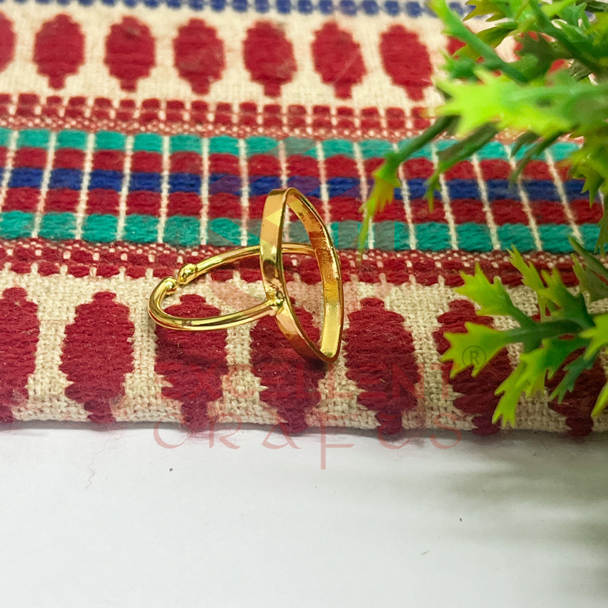 10x20mm Eye Shape Brass Finger Ring