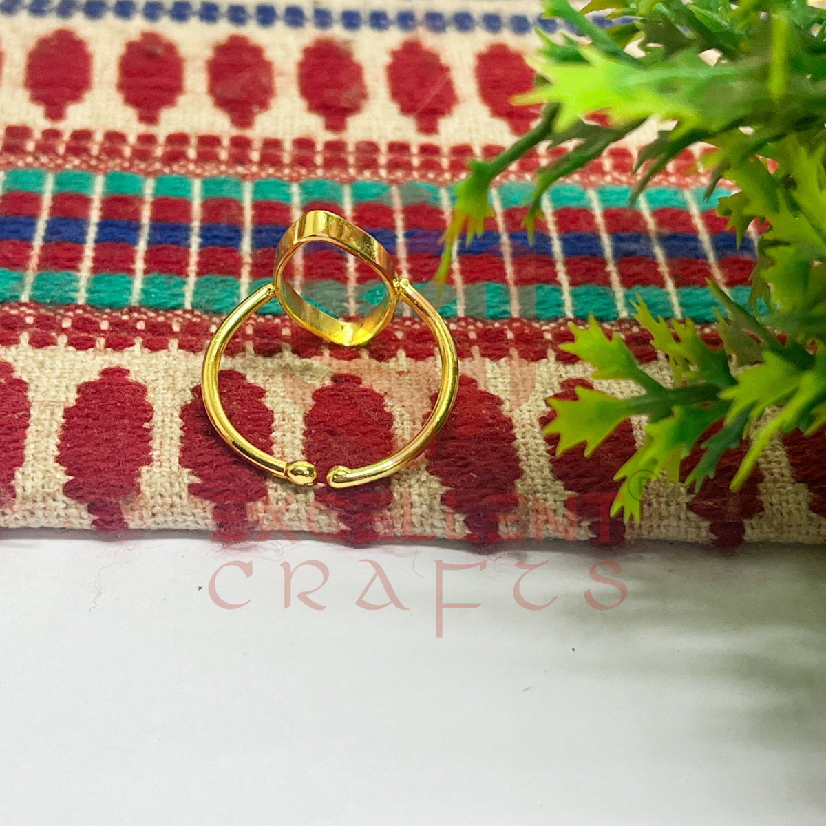 10x20mm Eye Shape Brass Finger Ring