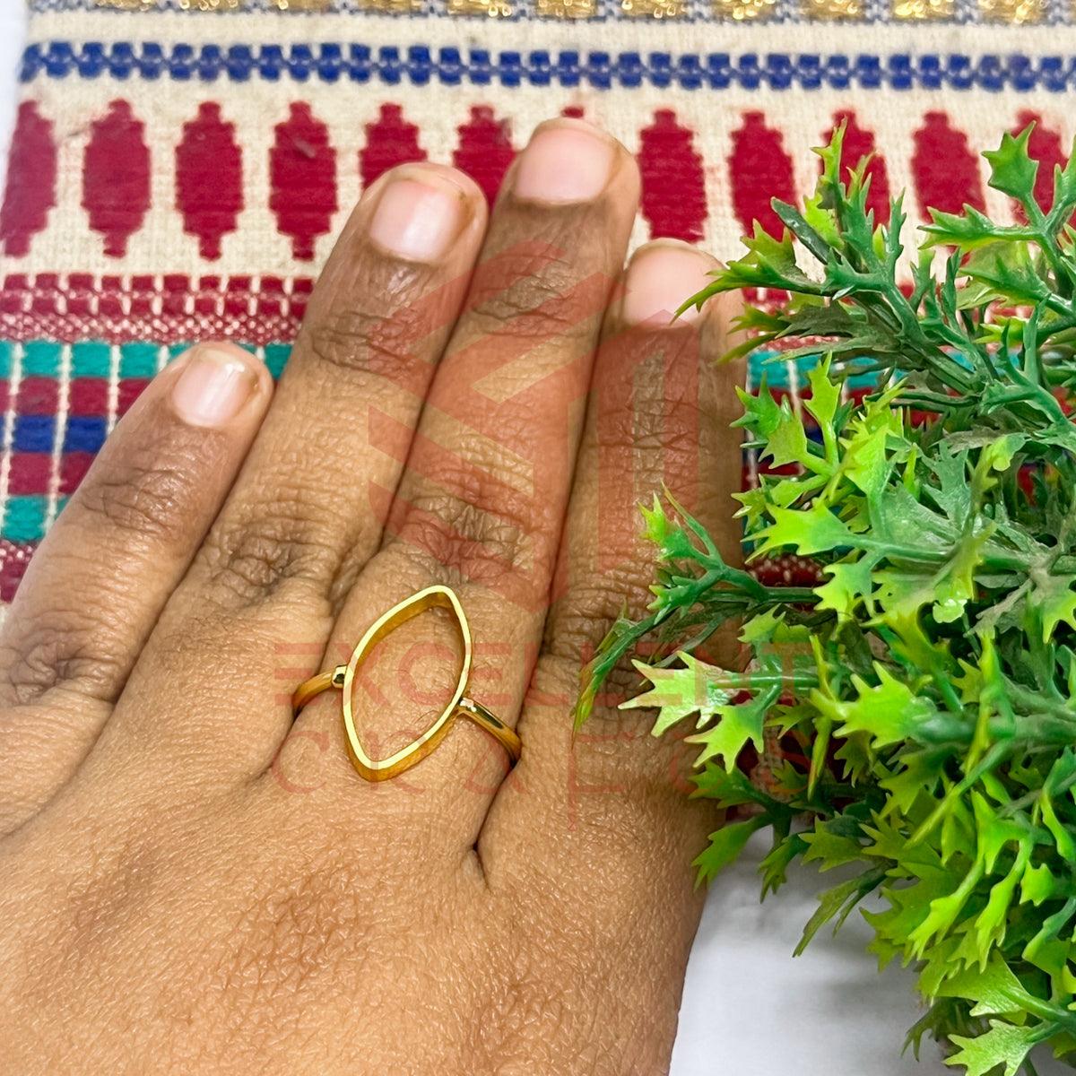 10x20mm Eye Shape Brass Finger Ring