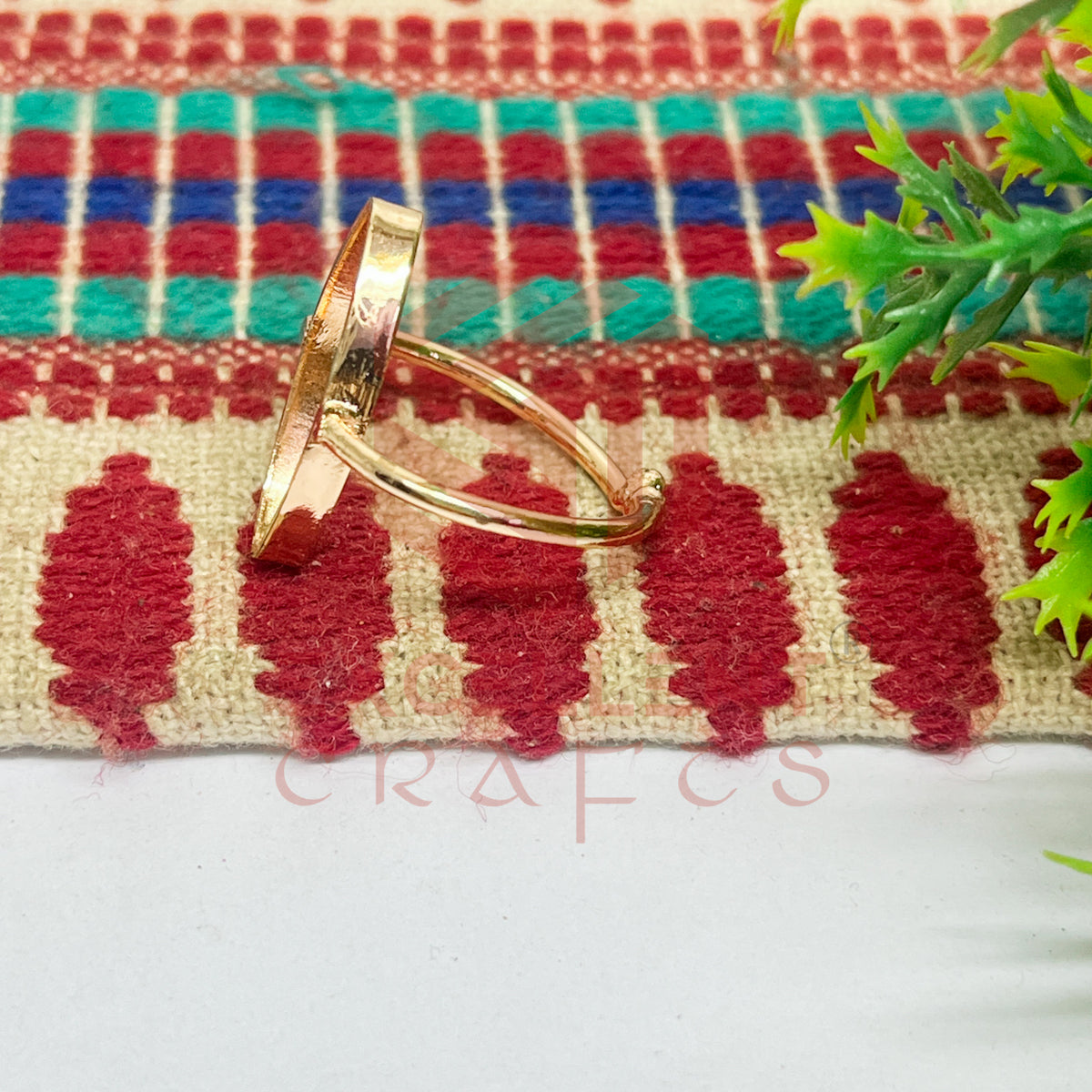 10x20mm Eye Shape Brass Finger Ring