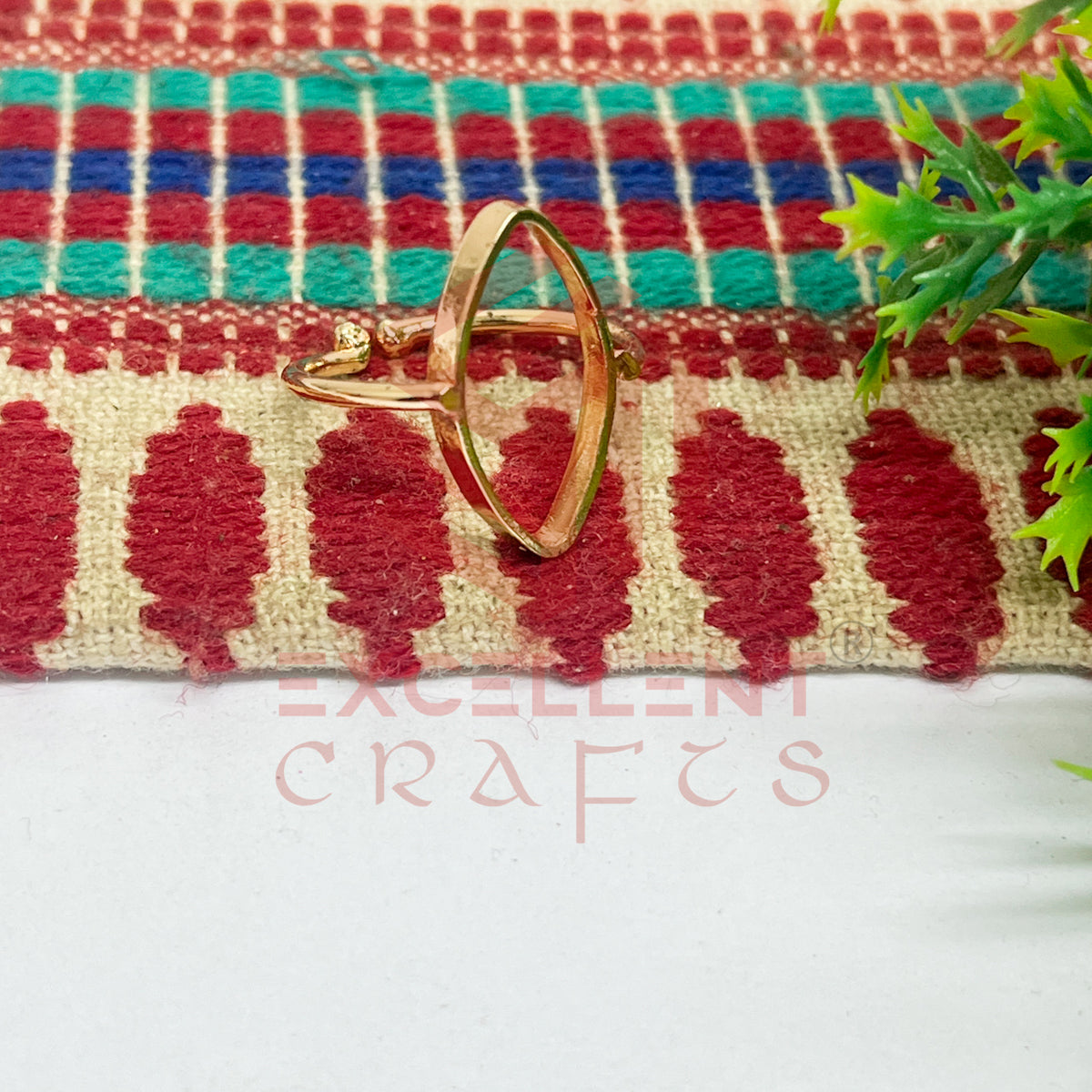 10x20mm Eye Shape Brass Finger Ring