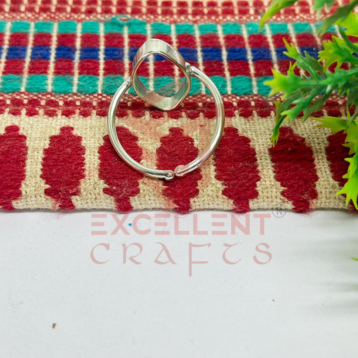 10x20mm Eye Shape Brass Finger Ring