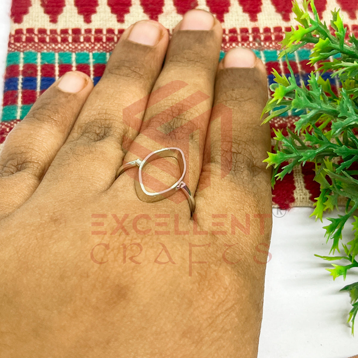 10x20mm Eye Shape Brass Finger Ring