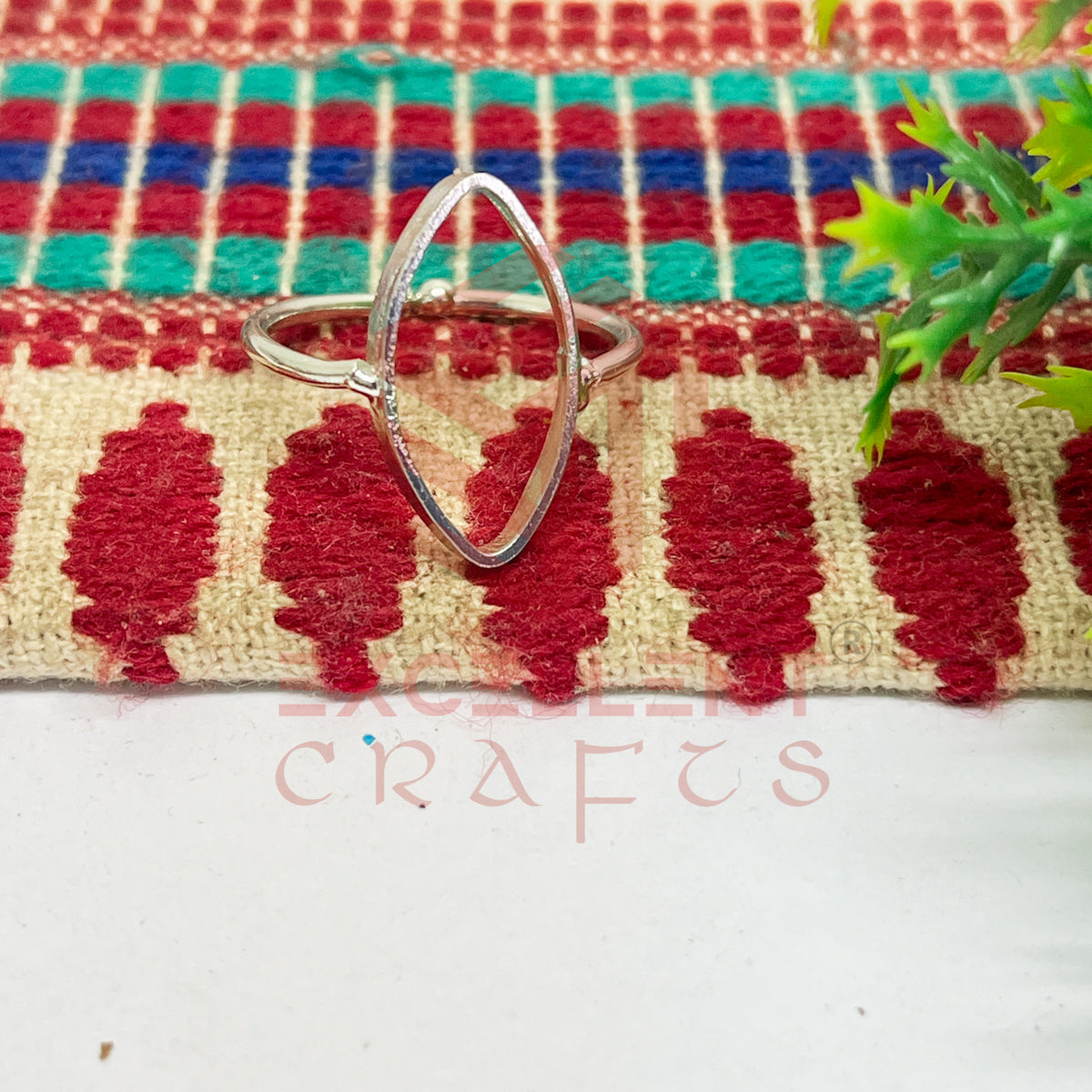 10x20mm Eye Shape Brass Finger Ring
